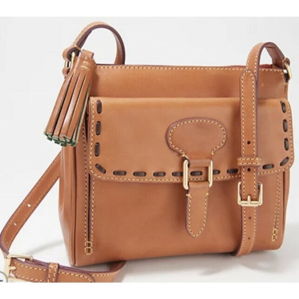 Dooney & Bourke Florentine Pocket Brown Leather Crossbody Bag